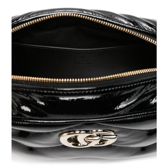 $2600 NEW GUCCI BLACK PATENT LEATHER MARMONT CAMERA CROSSBODY BAG PURSE - Picture 11 of 11